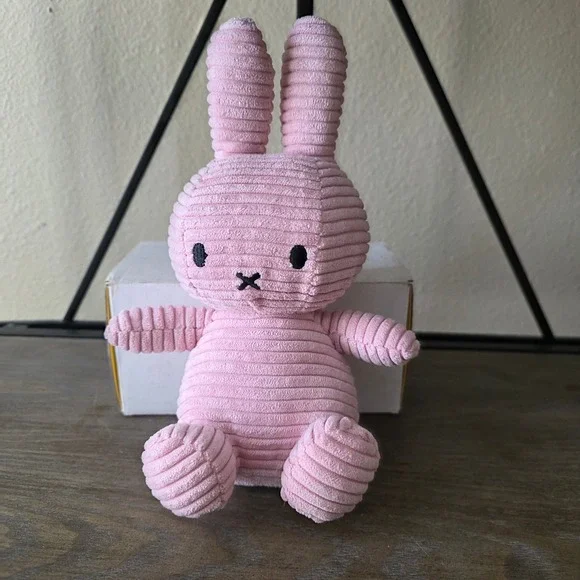 Miffy Bunny Pink Corduroy Plush Stuffed Animal Dick Bruna Bon Ton Toys 9 Inch - Picture 1 of 5